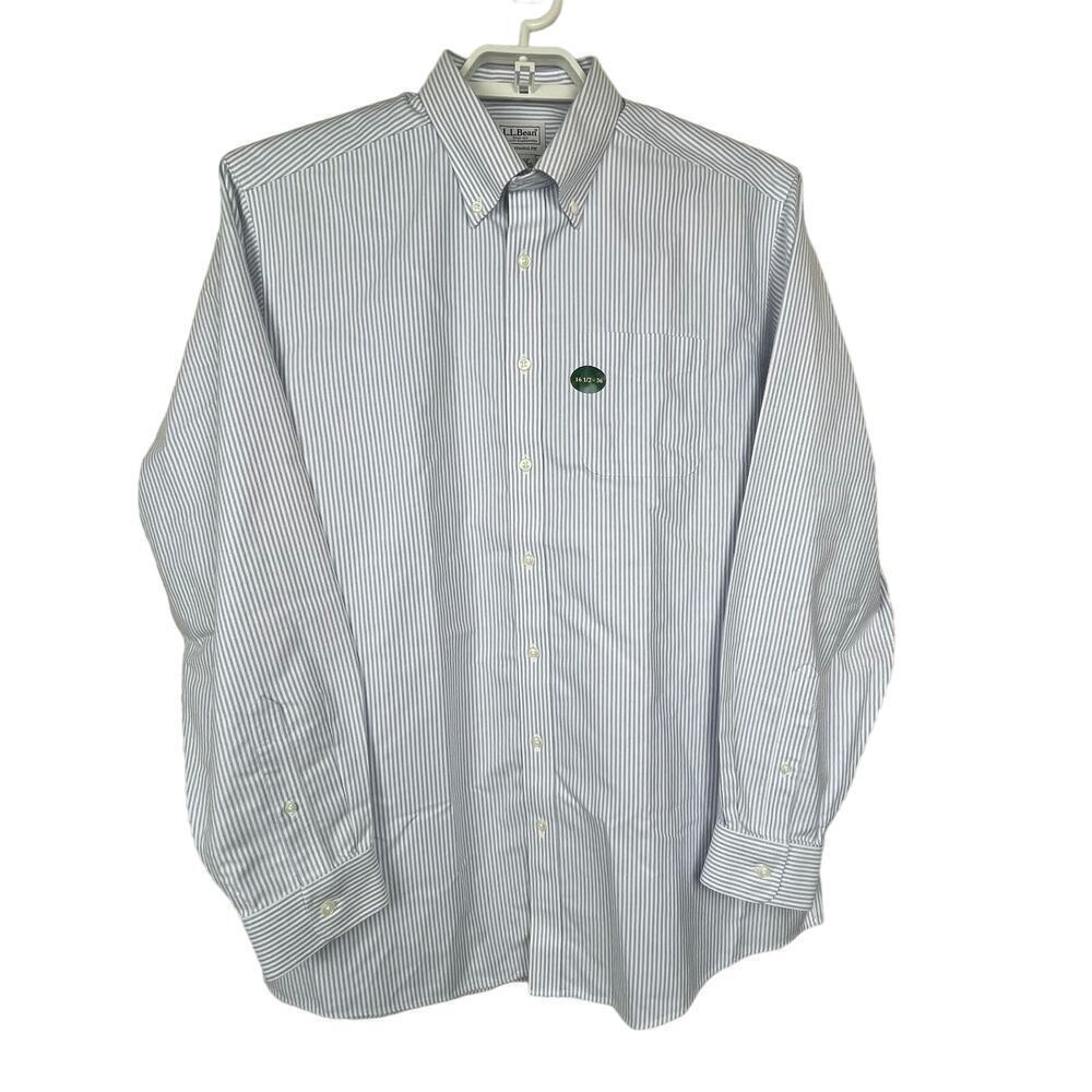 NWT L.L. Bean Men’s Shirt Size 16.5 36 Traditional Fit Stripe Button Down
